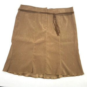 Vintage 90s Y2K XOXO in America and Abroad Faux Suede Ruffle Midi Skirt Size 11